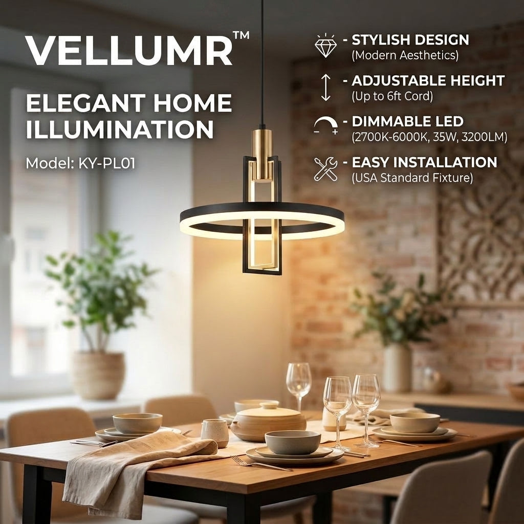 VELLUMR™ Auralux Modern LED Pendant Light